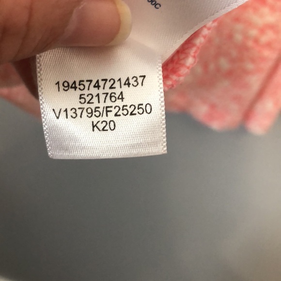 Lands Ends Blouse Women's 2x Pink white floral cotton spandex shirt Cottagecore - Picture 13 of 13